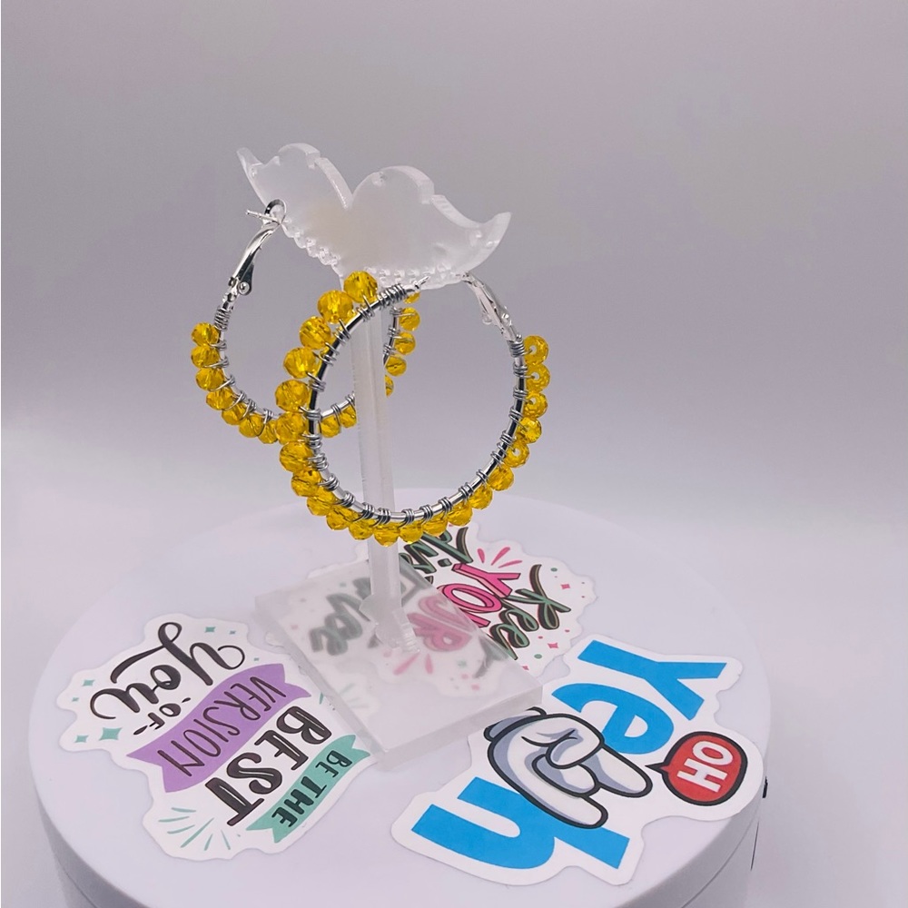 Hoop earrings wrapped